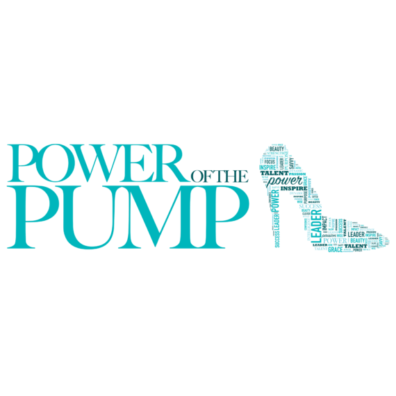 A blue shoe with the word power pump written in it.